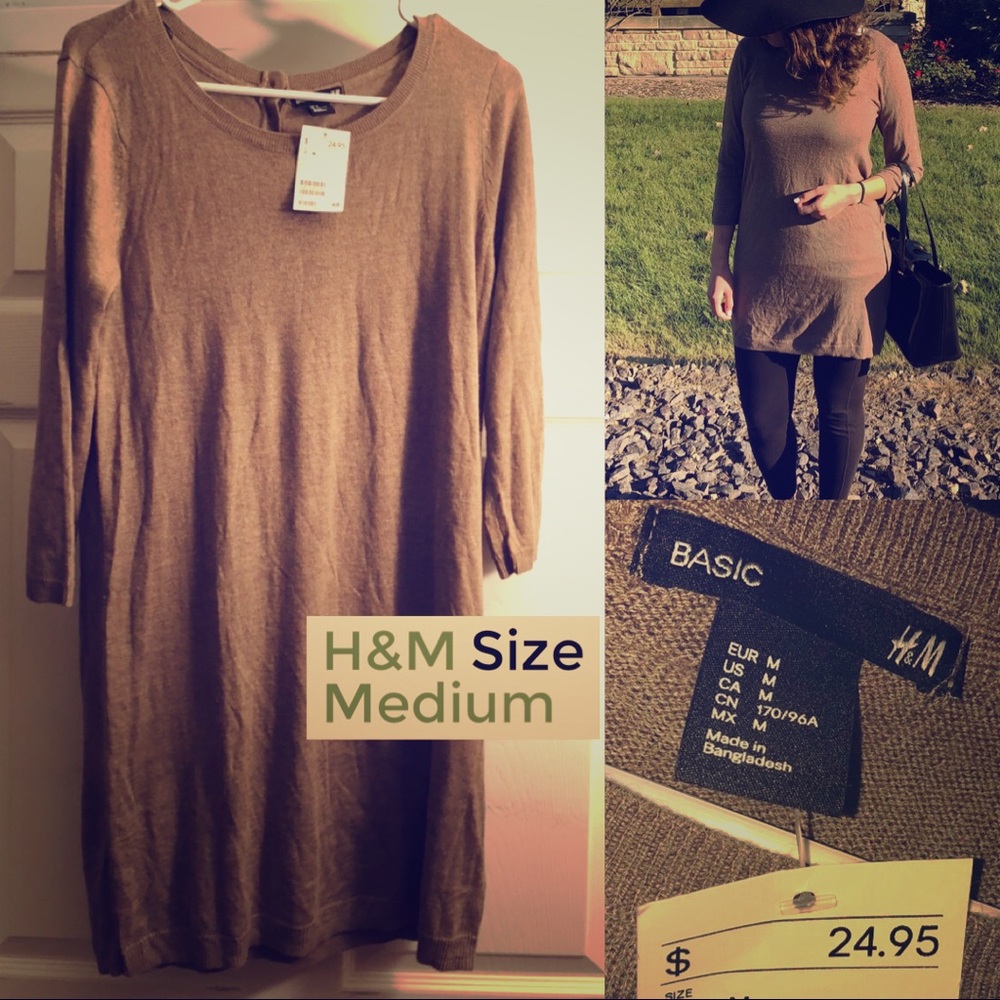 H&M Long Sleeve Sweater Dress Stretch Med Large - Picture 1 of 8